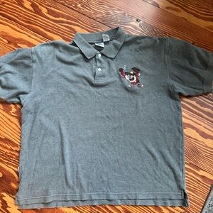 ACME Charcoal Polo with Red Tasmanian Devil Cartoon Character